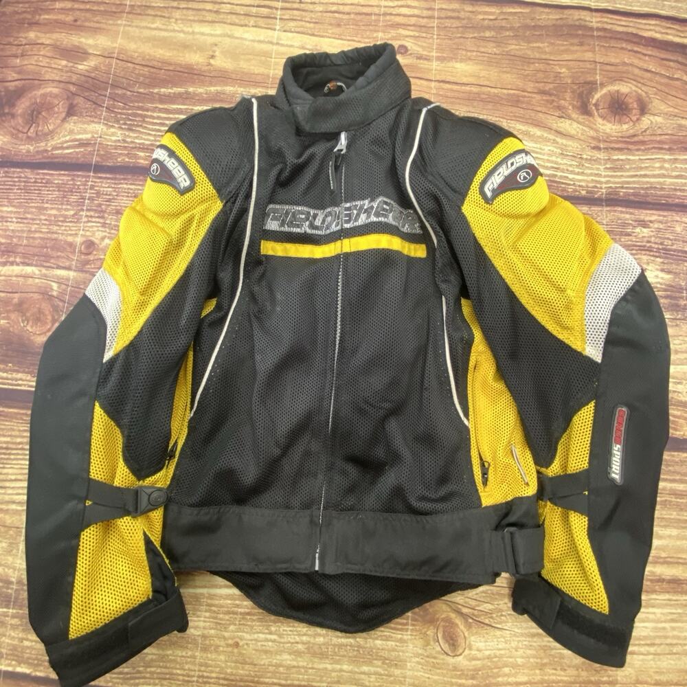 FieldSheer Motorcycle Jacket Size Small Full Armor Mesh Black Yellow